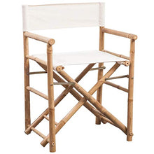 Cikonielf 2 sedie da regista, sedia pieghevole in bambù e tela, per giardino o patio, 58 x 48 x 89 cm