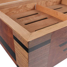 QKa Handmade Cigar Humidor, Cedar Cigar Desktop Box con Umidificatore E Igrometro, Piano in Vetro per 25 Cigars (20-25 Cigars),01