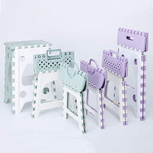 Sgabello in plastica, sgabello pieghevole portatile allungato, poggiapiedi, per adulti e bambini, portante, adatto per cucina, bagno, esterno/Verde / 28x22x46cm