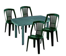 MAURY'S Set 1 Tavolo Faro + 4 Sedie Stella in Polipropilene (Verde)