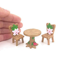 QULONG Ornamenti da Giardino Mini Adorabili sedie da Tavolo per Esterni Set Artigianato in Resina Ornamenti paesaggistici in Miniatura Decor