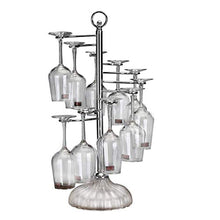 MHBGX Cremagliera Del Vino, Display Della Tazza Di Vetro Decorazione Goblet Hanger Home Due Colori 21.5 X 30 X 58 cm,Argento