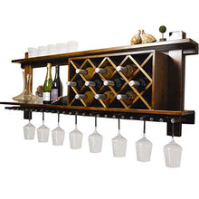 ZLJ Portabottiglie da Parete con portabottiglie Portabottiglie Portabottiglie Mensole galleggianti Accessori da Bar Scaffalature in Legno Rustico per 7 Bottiglie per Cucina/Bar/Ristorante Rack