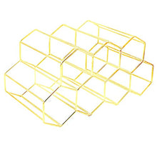 Uniquk Portabottiglie Portabottiglie Indipendente Armadietto Armadietto Controsoffitto Design Geometrico Oro Spazzolato Adatto per Vino Rosso e Bianco-Oro