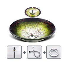 Yxx max -Lavabo Bathroom Lavandino, Lavandino Rotonda Vetro temperato Guardaroba contatore Glass Art Bacino Lavandino del lavabo (Size : Basin+Accessories+Faucet)