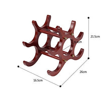 GJSN Portabocchiaia, Desktop Rosso Scuro Semplice e Resistente Posto Solido e Stabile 6 Bottiglie Di Vino Decorazione Creativa