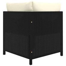 FAMIROSA Set Divani da Giardino 6 pz con Cuscini in Polyrattan Nero-9787