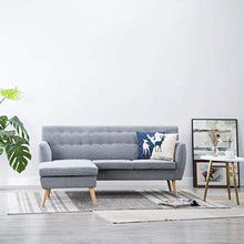 Tidyard Divano Angolare 3 Posti, Chaise Longue Removibile, 171,5x138x81,5 cm Grigio Chiaro