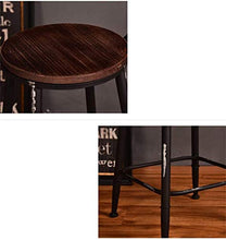 Sgabello Sedia Poggiapiedi Sgabello Alto Retro Style Industrial Bar Stool Schienale Alto Bar sgabelli Sedie Alto for la Famiglia e Le Imprese Dining Chair QAF1008 (Color : Black, Size : 65CM)