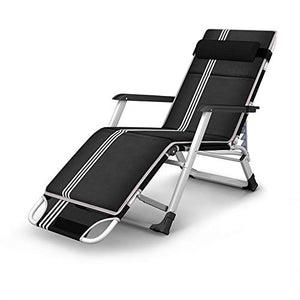 FUFU Sedie a Sdraio Sedia a Sdraio, sedie a gravità Zero Sedie a Sdraio per Esterni Spiaggia all'aperto Sedia reclinabile Regolabile con poggiatesta Supporto 440lbs Nero Pieghevoli