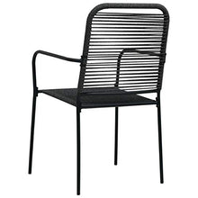 Qnotici 7 Parti Set da Pranzo da Giardino, mobili da Balcone, Tavolo da Pranzo, mobili da Giardino, Tavolo da Giardino, Set da Pranzo, Vetro Nero e Acciaio Tavoli: 150 x 80 x 74 cm