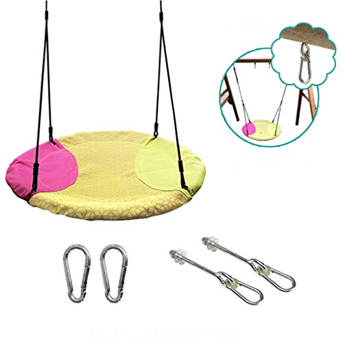 GJR-swing Sedile da Altalena Tondo Heavy Duty Toy Divertente Cortile Giardino Esterno con Corde sospese Regolabile Attrezzature per Parco Giochi Amaca a Rete