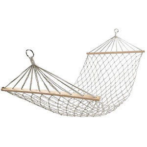 Amaca Bianca con Barre divisorie in Legno Corda in Nylon Portatile Sedia Altalena a Rete Letto Portante 250 kg Sedia sospesa Lettino per Spiaggia Amaca da Esterno per Interni Regali per escursionisti
