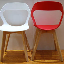 KunstDesign - Set di 4 sedie da pranzo con schienale cavo, in plastica, adatte per cucina, soggiorno, giardino, sedia per computer, caffetterie, colore: bianco