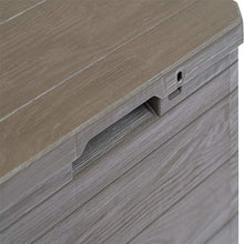 BIGTO - Scatola portaoggetti da giardino in plastica (con struttura in legno), 42,5 x 44 x 50 cm (L x P x A), marrone