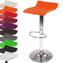Sgabello da Bar - Altezza Regolabile (65-85 cm), Girevole a 360°, con Poggiapiedi, Similpelle e Acciaio Cromato, Colore e Set a Scelta - Sedia Alta, da Cucina, da Colazione (Set da 1, Arancione)