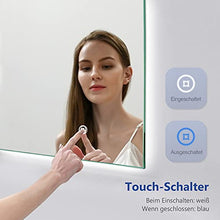 Meykoers Specchio Bagno LED 80 x 60 cm con Anti-appannamento con dimmerabile, bianco caldo / bianco freddo / neutro, 3000-6400 K