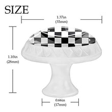 Schwarz-Weiß-Plaid 4 PCS Pomelli per Porta, Pomolo per Mobile, Pomelli per Mobili con Viti, Maniglia per Armadietto, Pomelli per Porta, Pomelli per Cassetti per Porta, Armadio, Cassetto e Credenza