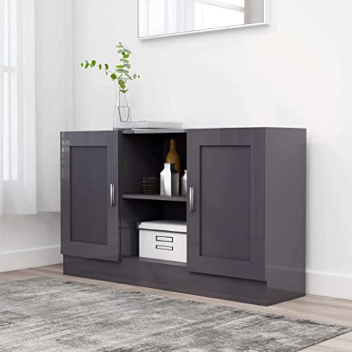 vidaXL Credenza Grigio Lucido 120x30,5x70 cm in Truciolato
