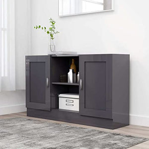 vidaXL Credenza Grigio Lucido 120x30,5x70 cm in Truciolato
