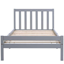 Struttura letto in legno, letto singolo, 90 x 190 cm, colore: grigio