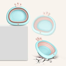 HYISHION Bacino Pieghevole Ciondolo lavabo Pieghevole del Bambino di plastica casa Bagno Ecologico Pieghevole Secchio Bambino lavabo, Blu, Cina SKYJIE (Color : Blue)