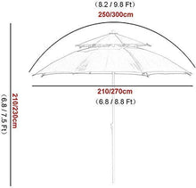 HZK Ombrello Parasole a baldacchino con Biella e manovella da Giardini Esterni Balcone Patio Tavolo Ombrello Fade 6.8Ft Resistente WDDT (Color : Blue)