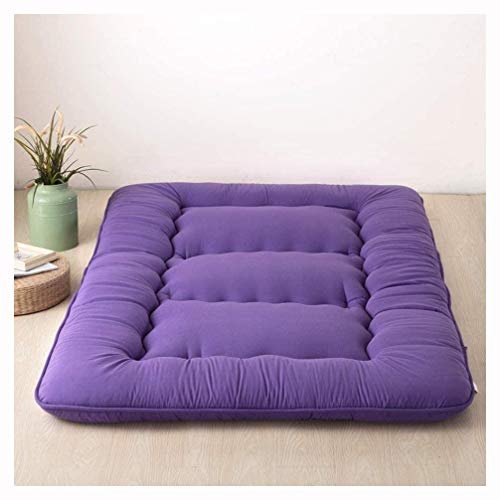 Morbido Coprimaterasso Con Imbottitura in Microfibra-poliestere Cuscino Top Materassino Ottimo Per Gli Ospiti, Materassino Pieghevole Futon Tatami,Purple-120 x 200 cm