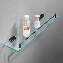 GDFEH Scaffale per Doccia Nero Black Lo Strato Singolo Bagno Scaffale per Bagno Bagno Bagno Scaffale in Vetro temperato Scaffale Doccia in Vetro temperato