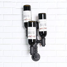 Brilliant firm Set Bar Cremagliera del Vino Bar Creativo Appeso a Parete rovescio Vino Rack Industriale Vento in Ferro battuto cremagliera Vino Vino (Color : Black, Size : 39 * 18 * 6cm)