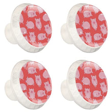 Maniglie per cassetti Manopole per cassetti Manopole rotonde Confezione da 4 per armadietto, cassetti, cassettiere, cassettiere ecc - Danza e maiali dormienti