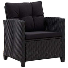 vidaXL Set Divani da Giardino 6 pz con Cuscini Salotto da Esterno Salottino per Patio Arredo da Esterni Arredamento Giardino in Polyrattan Nero