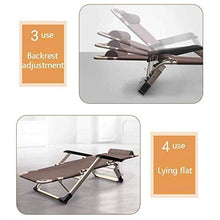 PAKUES-QO Reclinabile Pieghevole Sedia reclinabile Lettini Prendisole Zero Gravity Sedie a Sdraio Giardino Beach Relaxer con Cuscino Rimovibile Khaki