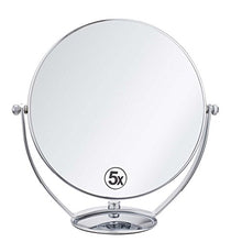 WM Specchio da Biadesivo da 20 cm con Doppio Faccia da Tavolo, Specchio da Trucco da 23 cm, Specchio da 5 ingrandimenti. Specchio Portatile mirror-10.27