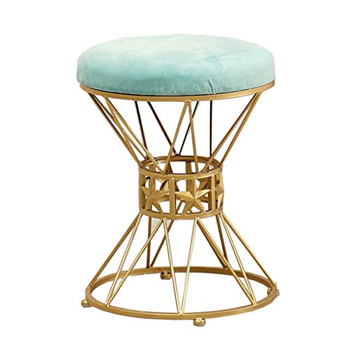 Mobili per la casa e giardino Sgabello per trucco moda, sgabello per vestire ottomana, poggiapiedi imbottito per poggiapiedi rotondo per soggiorno camera da letto coffee shop-azzurro, 35x45cm Ottomani