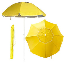 Ombrellone da Spiaggia, Giardino Ø 220 cm - Antivento con Custodia - Tessuto protezione dai raggi uvA-uvB - Monocolore Giallo