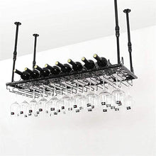 Leifeng Tower Classico Vino Rack ad Alta Temperatura della Pittura Solid battuto Materiale Ferro, Creativo Hanging Wine Rack Wine Glass Rack Upside Down Home Vino Hanger, Nero (Color : Black)