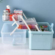 Contenitore per medicina di pronto soccorso, contenitore per pillole di droga, contenitore portatile per medicine, contenitore (blu, 34 x 19 x 21 cm)