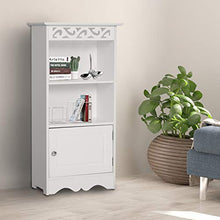 homcom Mobiletto da terra e un Armadietto 2 Ripiani Anta in MDF Bianco Bagno MDF 40L x 23P x 80A cm Bianco