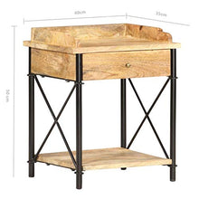 XHCP Comodino con cassetto, Comodino Contenitore per Soggiorno Camera da Letto 40x35x50 cm in Legno massello di Mango