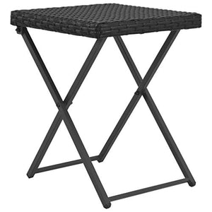 FAMIROSA Set da Pranzo da Giardino 5 pz Pieghevole in Polyrattan Nero