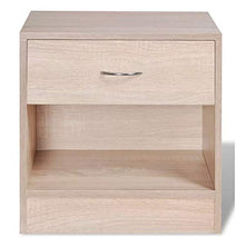 Comodino in legno di quercia con un cassetto 36,5 x 30,5 x 38 cm
