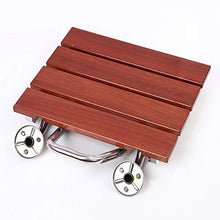 PULLEY - Sgabello da doccia da parete, pieghevole, in legno, leggero e regolabile (dimensioni: 38 x 31 x 29 cm)