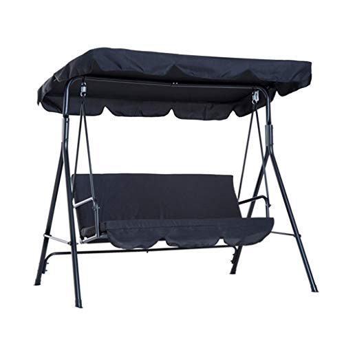 FINLR Dondolo Coperti da Giardino Impermeabile Resistente Ai Raggi UV Easy Clean Tessuto for Esterno Portico Patio Swing And Garden Hammock (Color : Black)