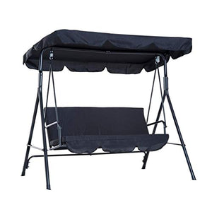 FINLR Dondolo Coperti da Giardino Impermeabile Resistente Ai Raggi UV Easy Clean Tessuto for Esterno Portico Patio Swing And Garden Hammock (Color : Black)