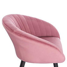 WOLTU Set di 2 Sedie da Pranzo da Cucina Poltrone per Soggiorno con Schienale Braccioli Gambe in Metallo Seduta in Velluto Rosa BH244rs-2