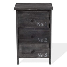 Rebecca Mobili Cassettiera Grigia, Comodino salvaspazio, 3 cassetti, Stile Vintage, per Camera da Letto Bagno - Misure: 54 x 35 x 27 cm (HxLxP) - Art. RE4191