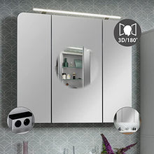 FACKELMANN - Set di mobili da bagno, 5 pezzi, colore: Bianco lucido Milano - Lavandino in ceramica da appendere, 100 cm e 3 ante a LED