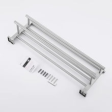 KES Mensole Portasciugamani Con Due Barre di Tovagliolo Minimalista, Acciaio INOX, Acciaio Spazzolato, A2112-2