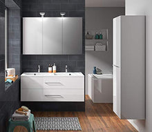 Allibert Mobili da Bagno Set Sottopensile 120 cm Lavabo Armadietto a Specchio Seiteschrank Vormontiertn